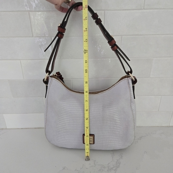 Dooney & Bourke Satchel Lizard Embossed Leather Small Kiley Hobo Handbag Lilac - Picture 10 of 11